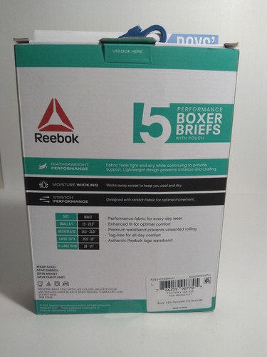 Boys Performance Boxer Briefs Reebok Size Large (12/14) 5 Pack - Picture 5 of 16
