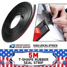 16.5ft T Shape Universal Rubber Car Weather Draft Seal Strip Edge Protector Trim