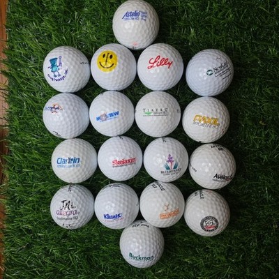 Lot of 18 Golf Balls Pharmaceutical Iconic Brands Logos Mixed Brands Collectible