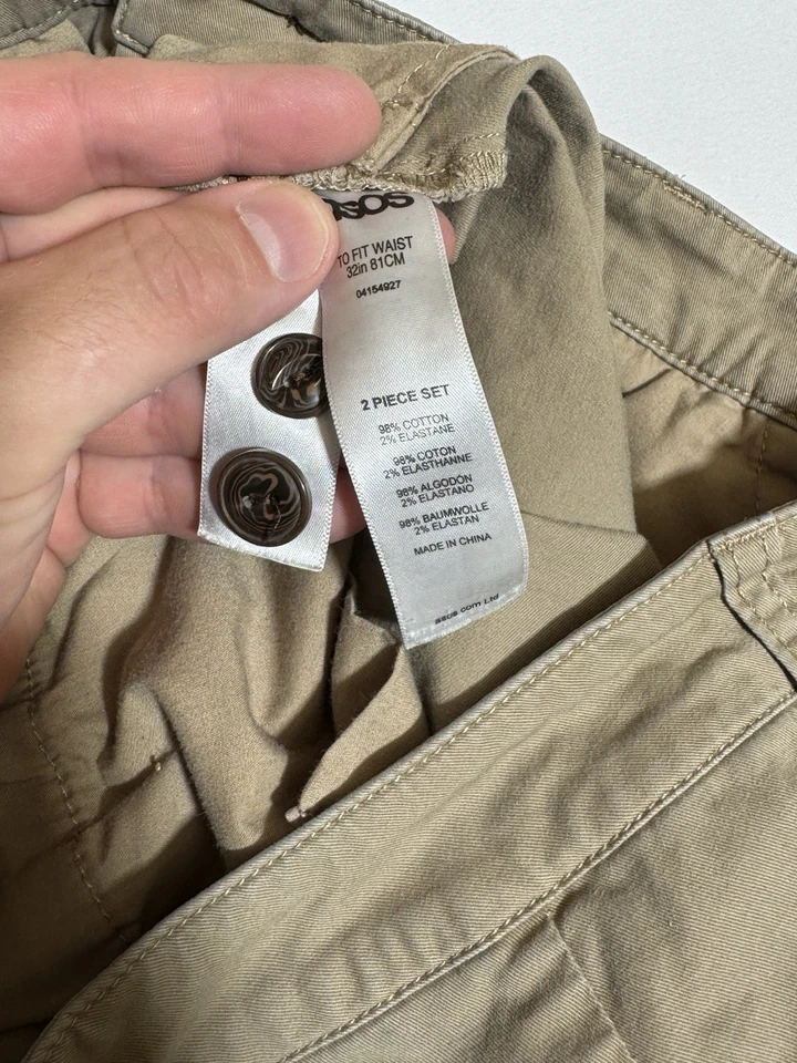Pantalones Cortos OSO Informales Para Hombre Tostados/Beige Con Bolsillos 98% Algodón Spandex Talla 32 Foto 4 de 4