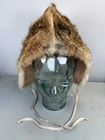 VINTAGE Fur Trapper Hat Womens Strap Warm Winter
