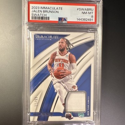 2023-24 Immaculate Jalen Brunson Swatches /99 #SWA-BRU PSA 8 Knicks