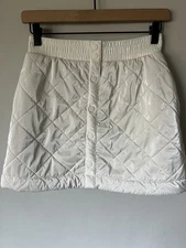 Athleta Girl Toasty Buns Metallic Skirt Size XL 14 White Winter Fashion
