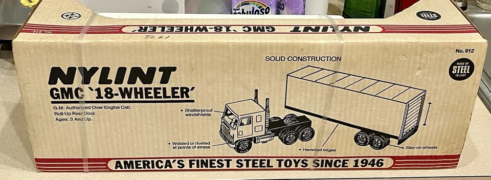 🏁 NYLINT Vintage 1980’s JAMESWAY GMC 18-Wheeler Semi Truck Pressed Steel 🏁 - Image 2 of 2