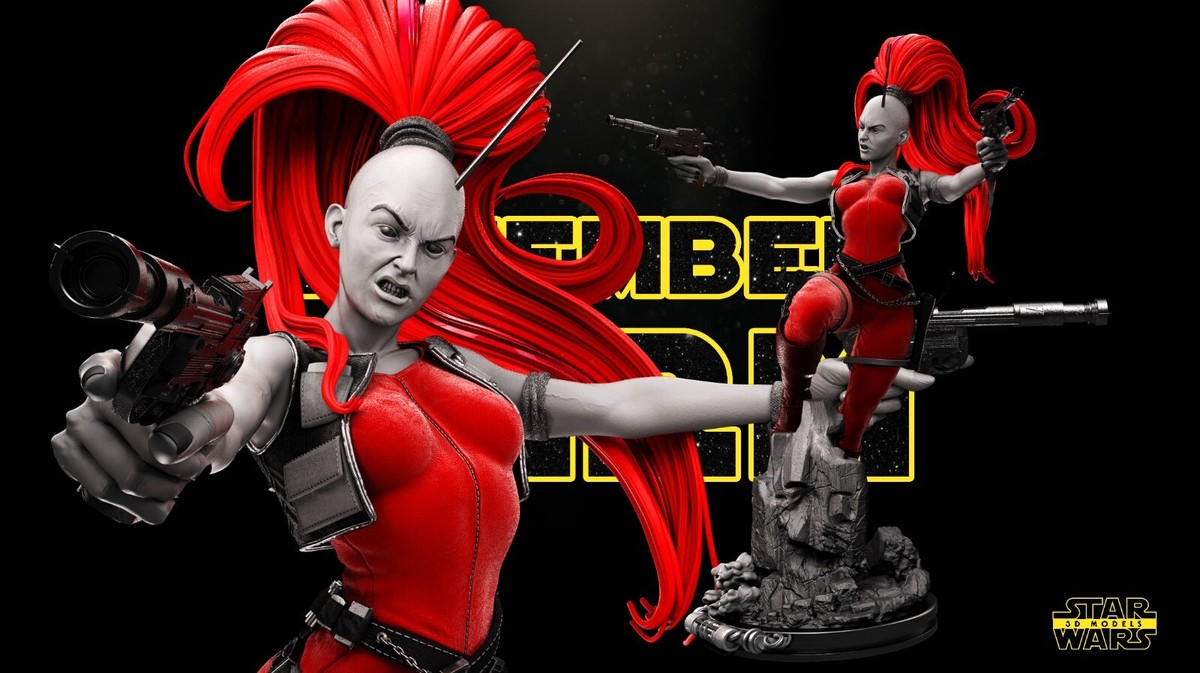 AURRA SING Statue Star Wars Clone Wars Bounty Hunters Resin Model