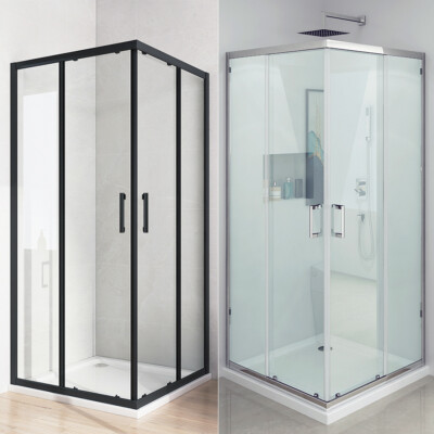 Duschabtrennung Duschkabine Schiebetür Eckeinstieg Dusche 80x80x185 90x75x185