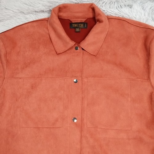 Truth By Republic Shirt Damen 1X Kunstleder Soft Top Druckknopf leicht - Bild 9 von 12