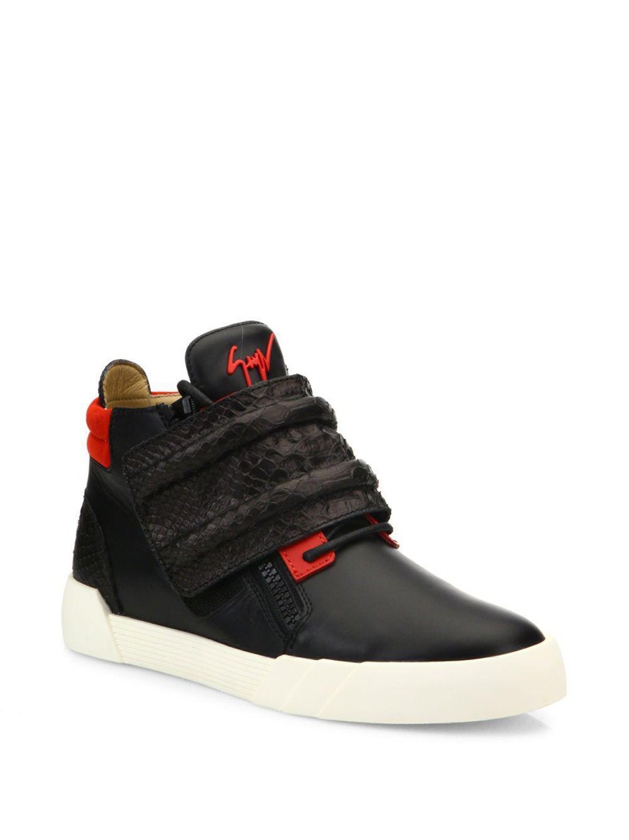 NEW GIUSEPPE ZANOTTI Crocodile Strapped High Top Leather  display picture 2