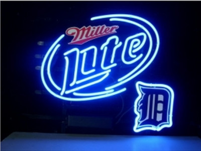 US STOCK Miller Lite Beer  Detroit Tigers 20''x16'' Neon Sign Lamp Light Gift Bar