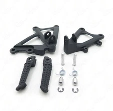 Front Rear Rider Foot Rest Pegs Brackets For 2009-2014 10 13 Yamaha R1 BLACK