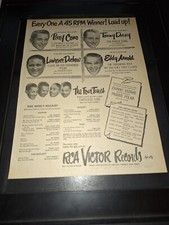Perry Como. Four Tunes, Tommy Dorsey Rare Original 1949 Promo Poster Ad Framed!
