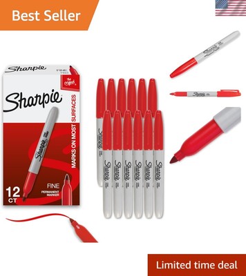 Endlessly Versatile 12 Count Red Fine Tip Markers - Perfect for Art & Crafts