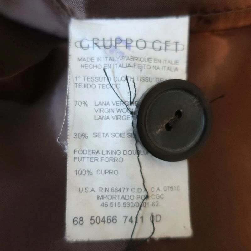 Giacca con due bottoni vintage Valentino Miss V Tweed Blazer marrone lana seta taglia 42