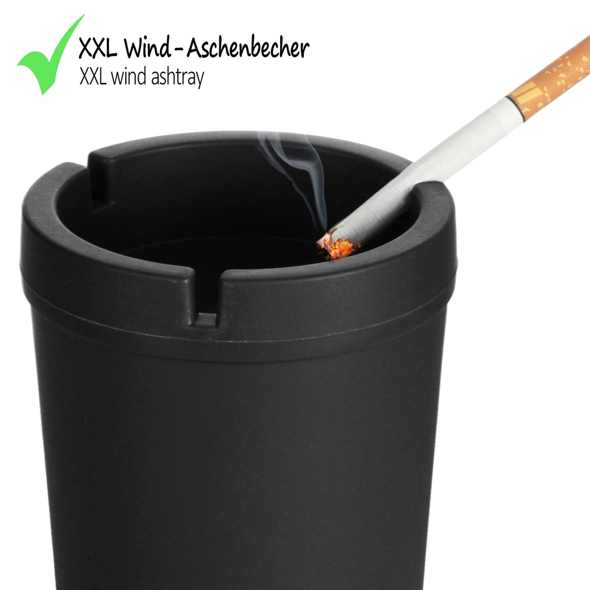 Lila Aschenbecher Edelstahl Mit Deckel - Großer Zigarettenbecher Für Innen & Außen