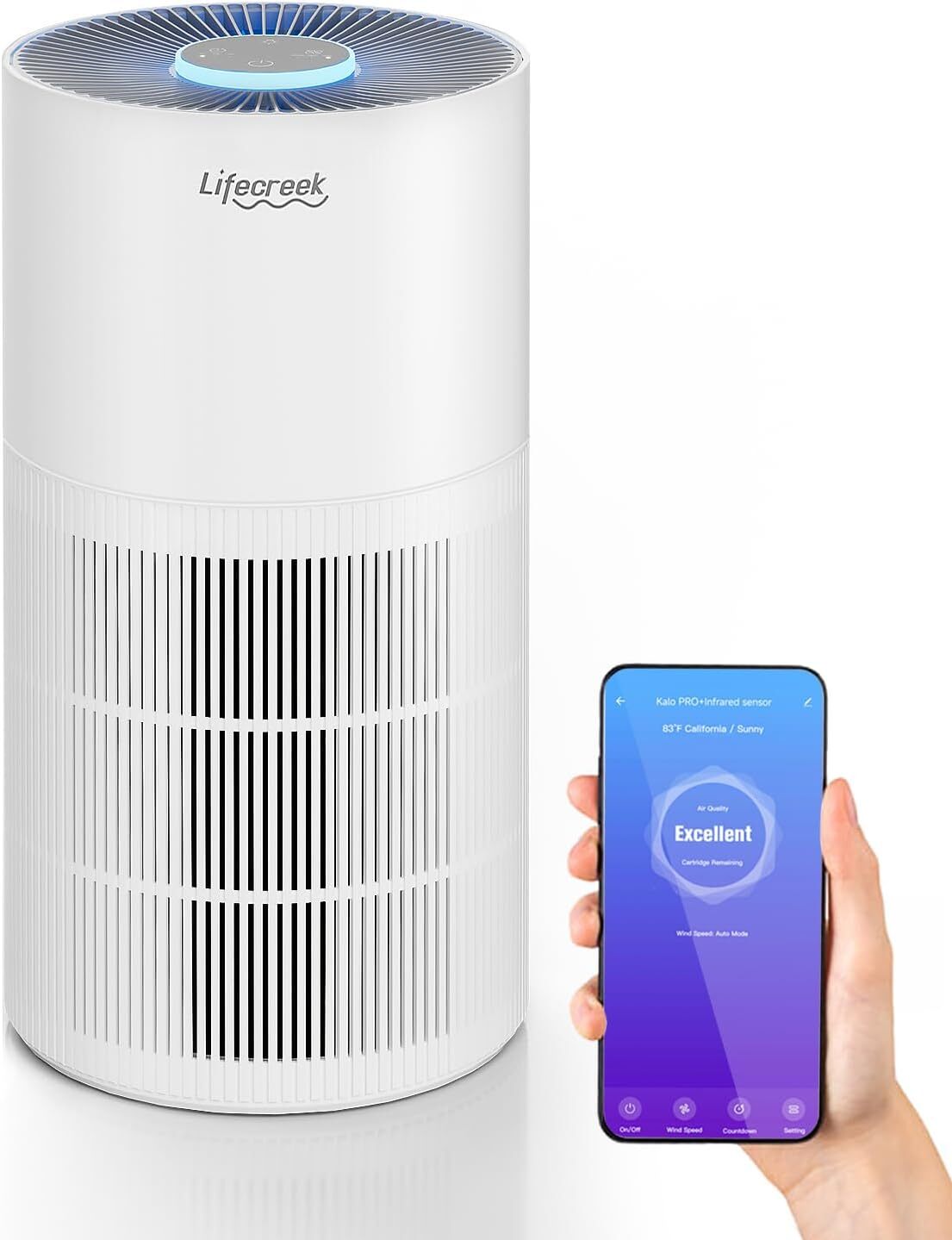 Air Purifier with CADR 140 m³/h - Smart Home for Large White-image