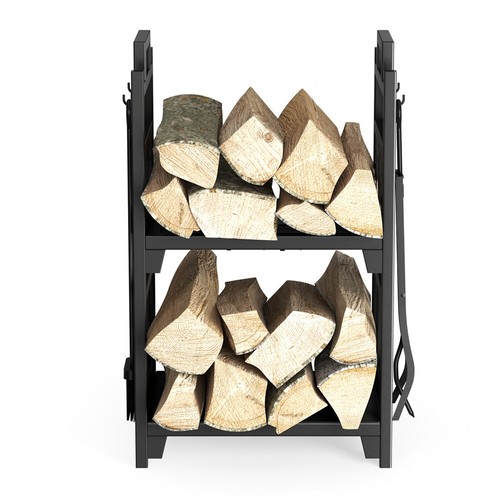 Vintage Xmas Elk Firewood Log Rack Fireplace Log Basket Holder Carrier Shelf Pit - Picture 16 of 16
