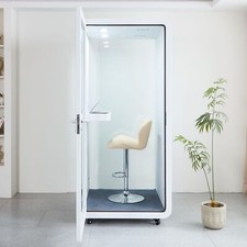 Mobile Office Pod Booth,  Solo Sound Proof Booth, Sound Pod with Wheels & Feet