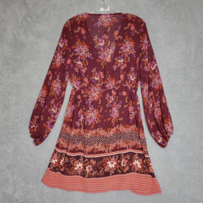 Love Stitch Womens A Line Dress Multicolor Mini Floral Lined Long