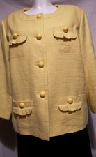 Talbots Woman Yellow  Cotton / Linen Jacket Size 14w