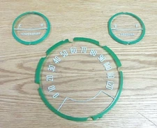 1957 CHEVY SPEEDOMETER , FUEL & TEMPERATURE GAUGE LENS FACE SET ** USA MADE **