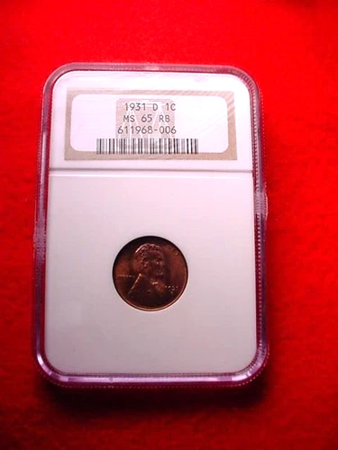 1931-D LINCOLN CENT OUTSTANDING NGC CERTIFIED MS--65 RED & BROWN CENT!!!   #31