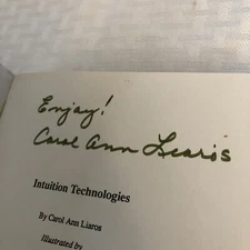 1996 INTUITION TECHNOLOGIES CAROL ANN LIAROS SIGNED BOOK AUTOGRAPH MIND ESP