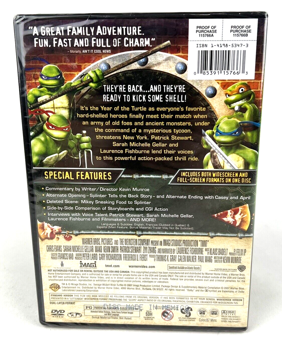 TMNT Teenage Mutant Ninja Turtles (DVD, 2007) w/ Special Features