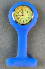 Nurse Watch Tunic Quartz Fob Pocket Brooch New Battery Blue Silicon