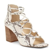 VINCE CAMUTO Women’s Nahara Dress Heeled Sandal Blush/Natural Snake 10M NWB