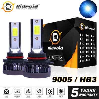 STONE BANKS 2PCS Mini 8000K Ice Blue 9005 HB3 LED Headlight Bulbs 120W 12000LM High Low Beam
