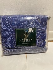 Ralph Lauren Marrakesh Rug King Bedskirt Paisley Putney Blue New