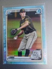 2020 Bowman Chrome Justin Lange Sky Blue Refractor #BD99 +2 Base Yankees