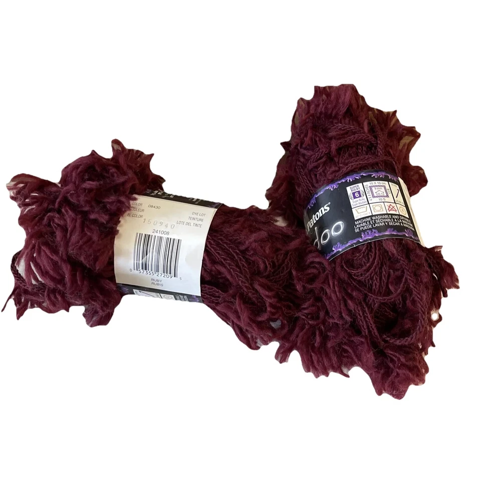 Patons Voodoo Yarn *Ruby* New 1.75 oz (2 Count) Foto 2 de 3