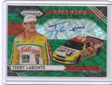 Tarjeta automática Panini Prizm Terry Labonte 2020 patentada caligrafía alcance verde 18/35