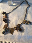 VINTAGE DANGLE NECKLACE IN BRASS. BERRY & LEAF DESIGN UNIQUE — photo 3