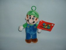 SUPER MARIO 7" LUIGI kuschelweiche Plüschtasche Clip Spielzeug mit Etikett (NINTENDO/SPIEL)