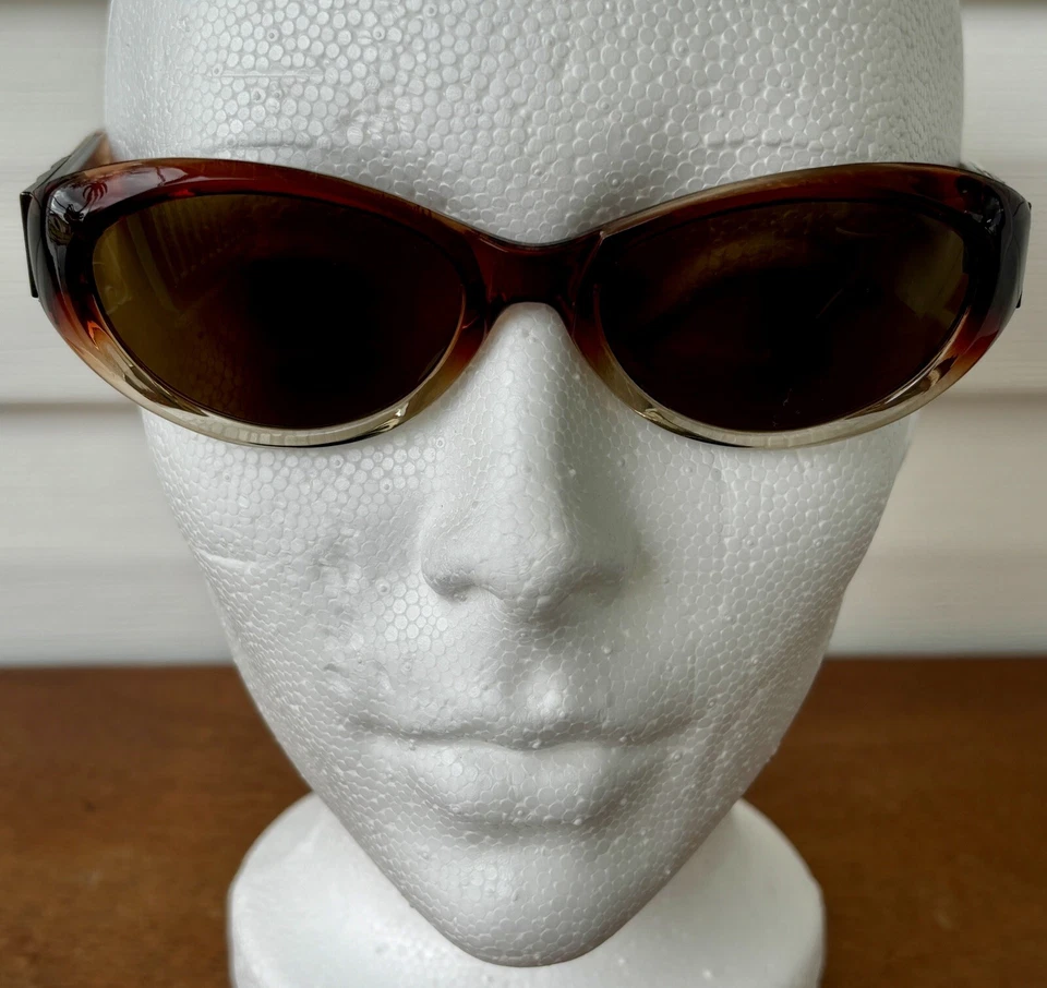 Monturas de gafas de gato de colección años 50-60 marrón y transparente 2 tonos con detalles de bronce Foto 2 de 4