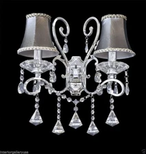 Crystal Wall Lamp - K9 Crystal Chandelier Wall Sconce - Polished Chrome Finish