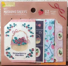 LAST Amifa Strawberry Mini Masking Sheet Sticker 12 Spring Fruit Scrapbook JAPAN