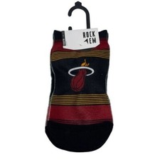 Miami Heat Socks Youth Rockem Y-Stripe Zone Low Cut Sock Graphic Logo Black Red