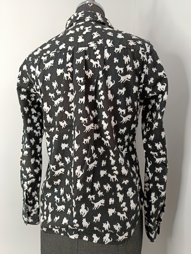 Comme des garcons Japan AD2011 black dogs ladies XS shirt - Picture 10 of 16