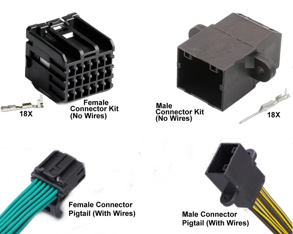 AUTOLUMINATION GM GMC Rear View Door Mirror Harness Connector 18 Pin Chevy Silverado Sierra