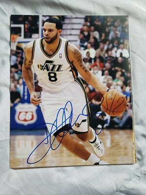 DERON WILLIAMS UTAH JAZZ SIGNED AUTOGRAPHED 8x10 PHOTO COA BASKETBALL  ILLINOIS