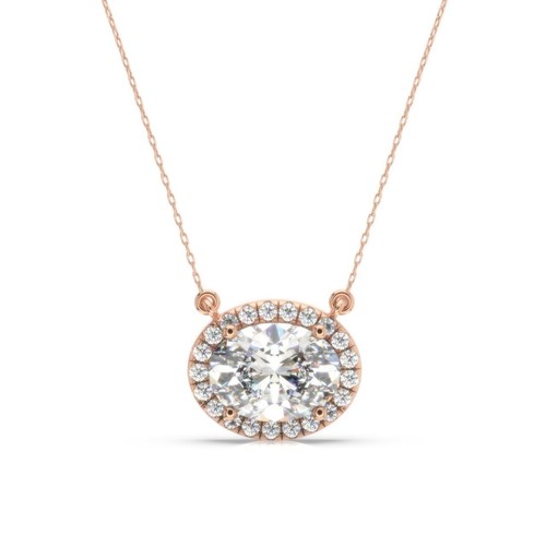 IGI Diamond Pendant IF D Oval 1.65 Carat Lab Created 14k White Gold Eye Clean - Picture 5 of 7
