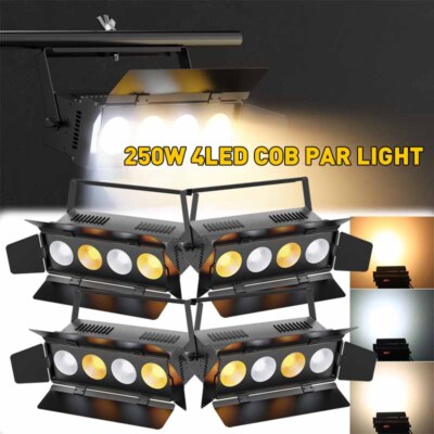 250W 4Eye COB Par Light LED DMX Stage DJ Audience Blinder Lighting Fill W/Cover