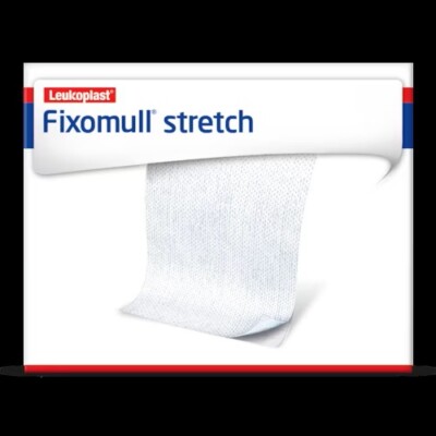 BSN Medical Fixomull Stretch 10 m x 10 cm, Polyestervlies, Klebevlies, weiß