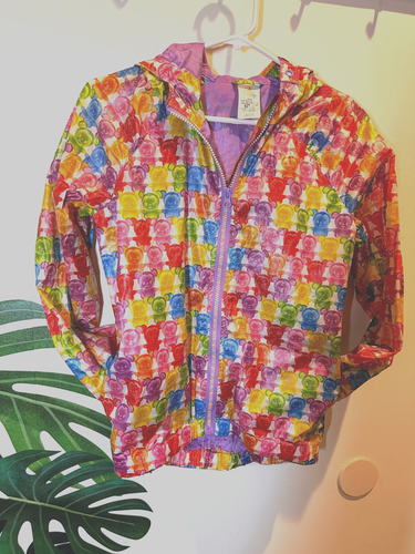 Disney Mickey&Minnie Gummy Bear Windbreaker Hoodie Super Cute Colorful SZ 9/10Y - Picture 3 of 4