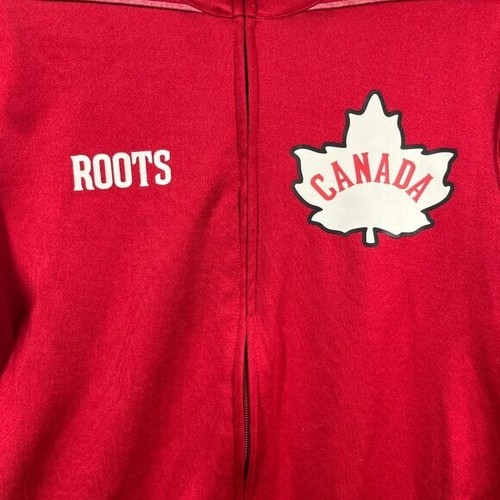 Roots Jacket Sweater Youth Unisex X-Large Red Full Zip Maple Leaf Canada Pockets - Picture 2 of 10