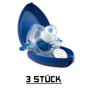 HUM 3x AERObag Taschenbeatmungsmaske Beatmungsmaske CPR Taschenmaske Beatmungshilfe