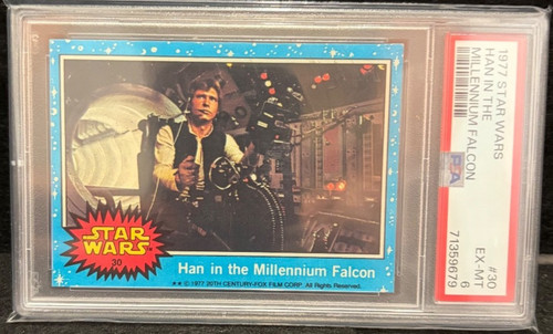 1977 Topps Star Wars #30 Han in the Millennium Falcon — PSA 6